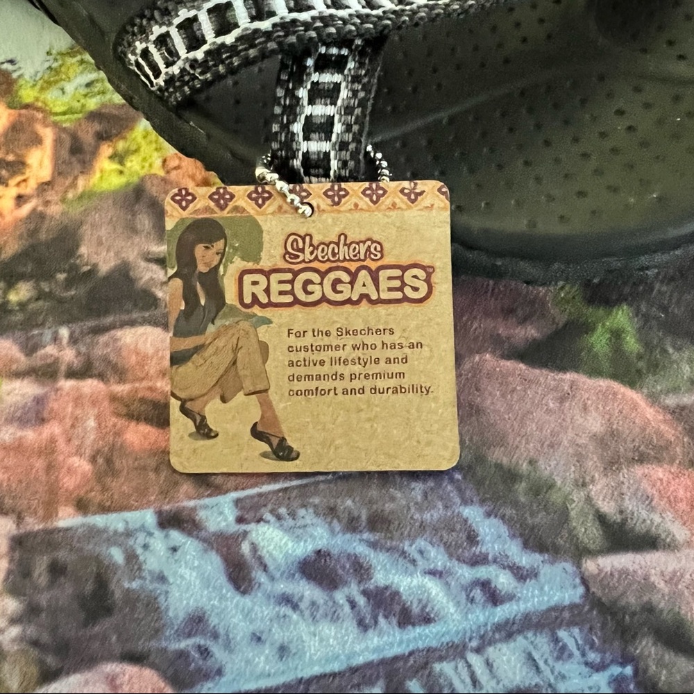 NIB Skechers Reggae “Kooky” Sandals Black Gray White, Size 10, Brand New w/ Tags - Picture 7 of 9